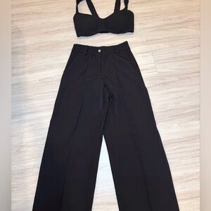 Elegant Black Women's Wide-Leg Pants